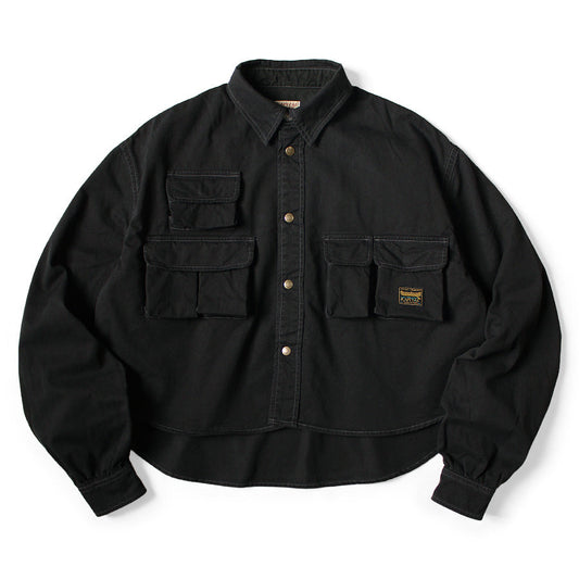 Kapital Chino Nugget-Pocket Cropped Fish Shirt