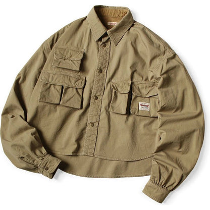 Kapital Chino Nugget-Pocket Cropped Fish Shirt