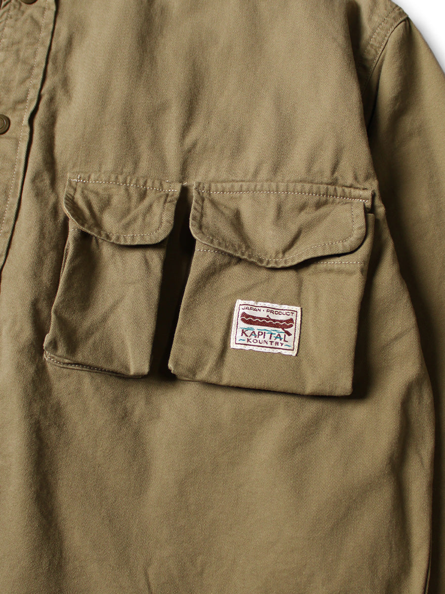 Kapital Chino Nugget-Pocket Cropped Fish Shirt