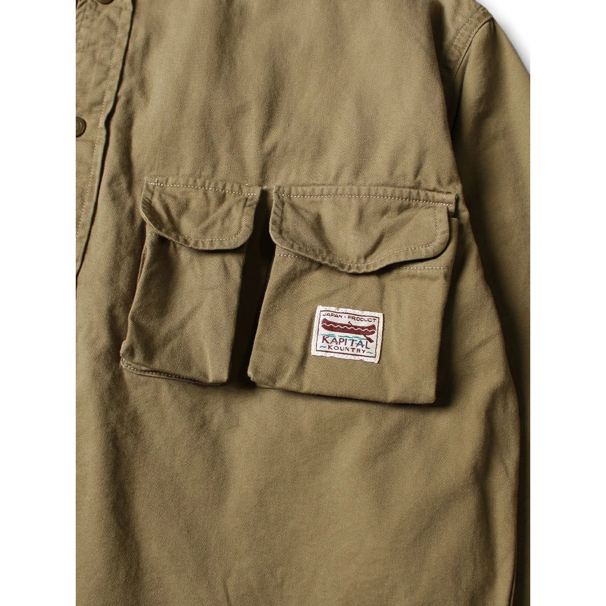 Kapital Chino Nugget-Pocket Cropped Fish Shirt
