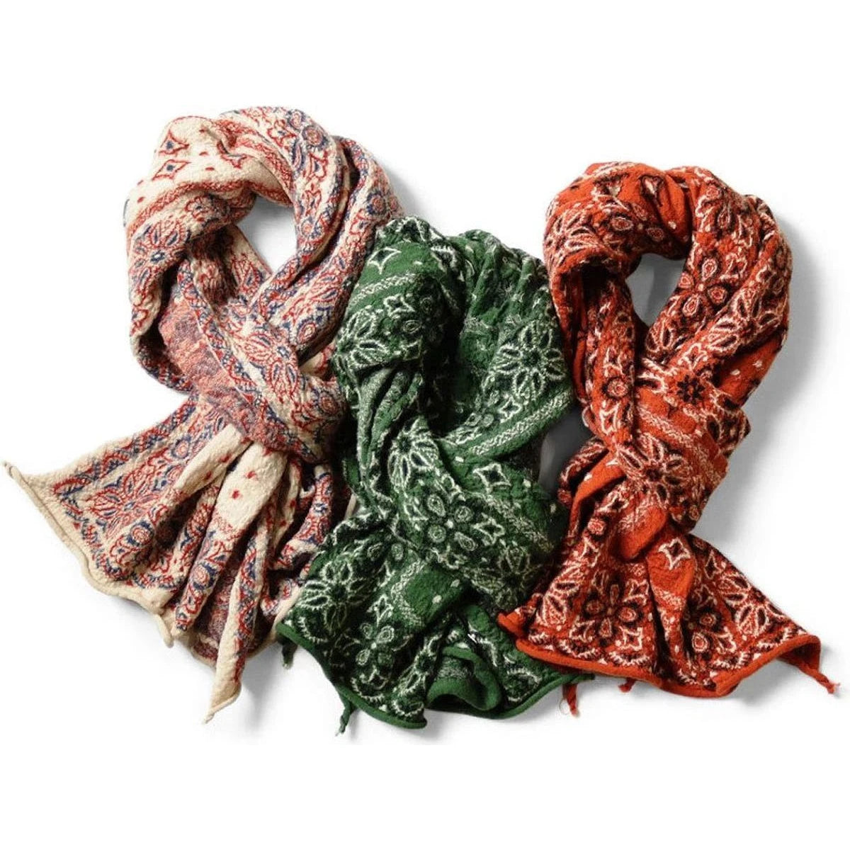Kapital Colorful Big Felted Wool Bandana Muffler Scarf