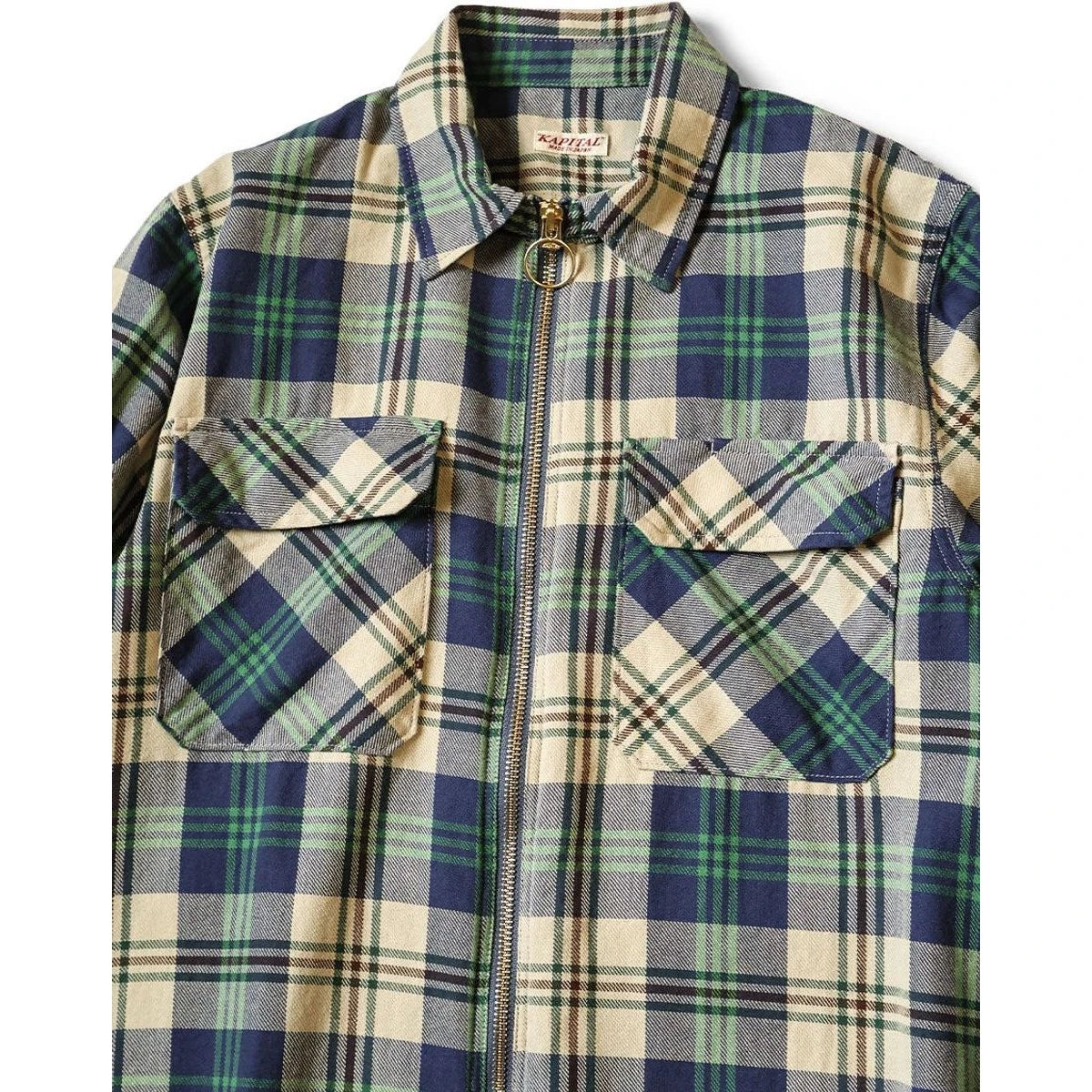 Kapital Columbia Check Drizzler Work Shirt Dress