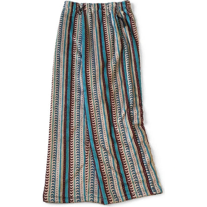 Kapital Columbia Stripe Pattern Fleece Easy Straight Pants