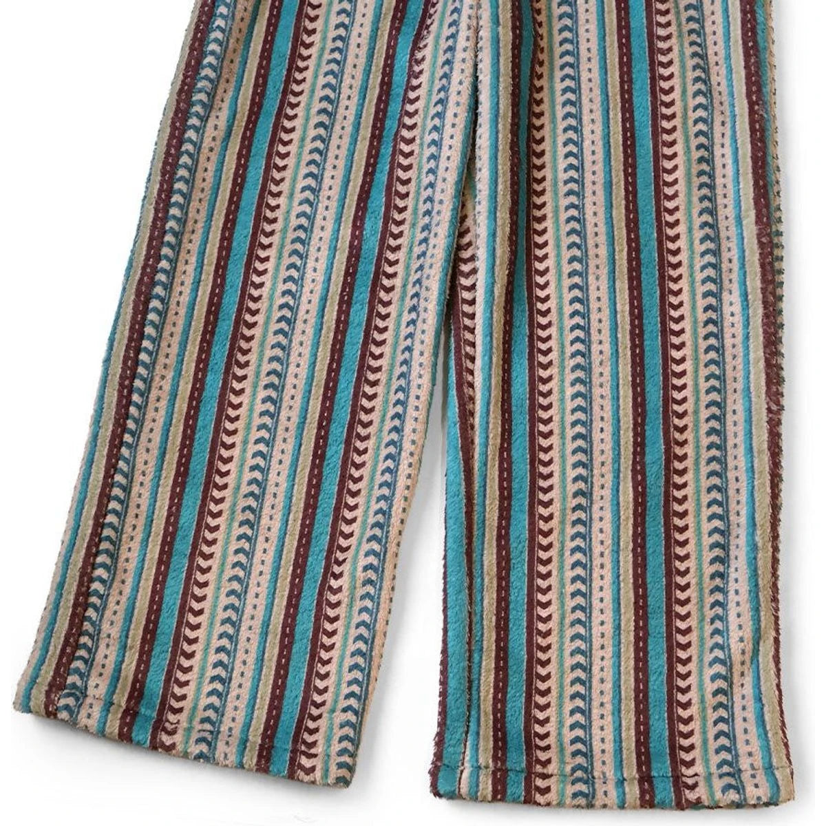 Kapital Columbia Stripe Pattern Fleece Easy Straight Pants