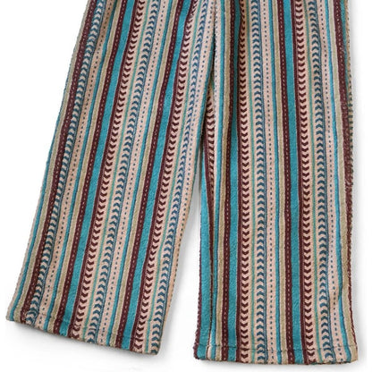 Kapital Columbia Stripe Pattern Fleece Easy Straight Pants