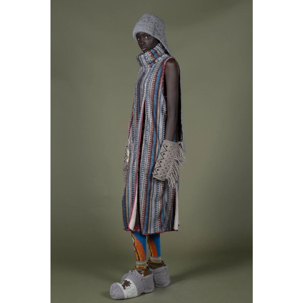 Kapital Columbia Striped Fleece Lamp Dress
