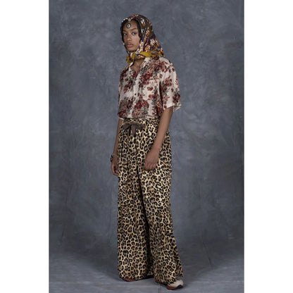 Kapital Combed Burberry Leopard Print Rude Baggy Pants