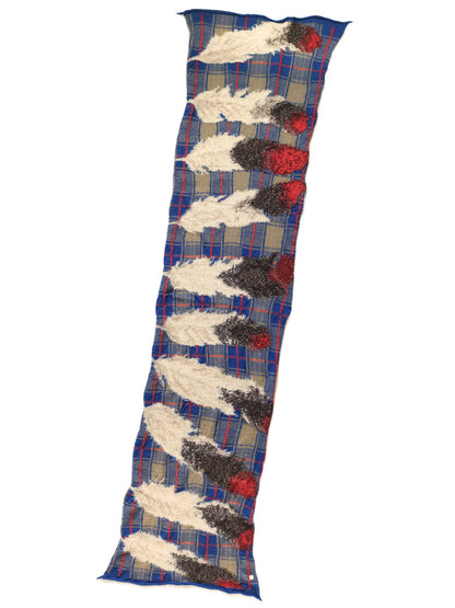 Kapital Compressed Wool Feather Tartan Scarf