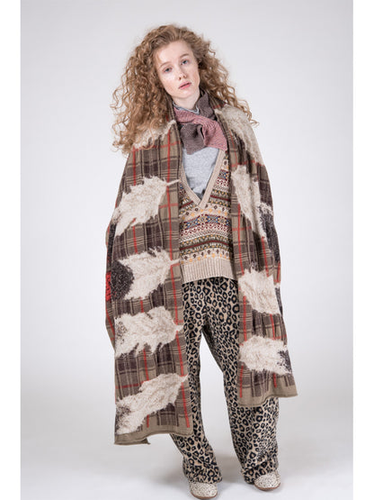 Kapital Compressed Wool Feather Tartan Scarf