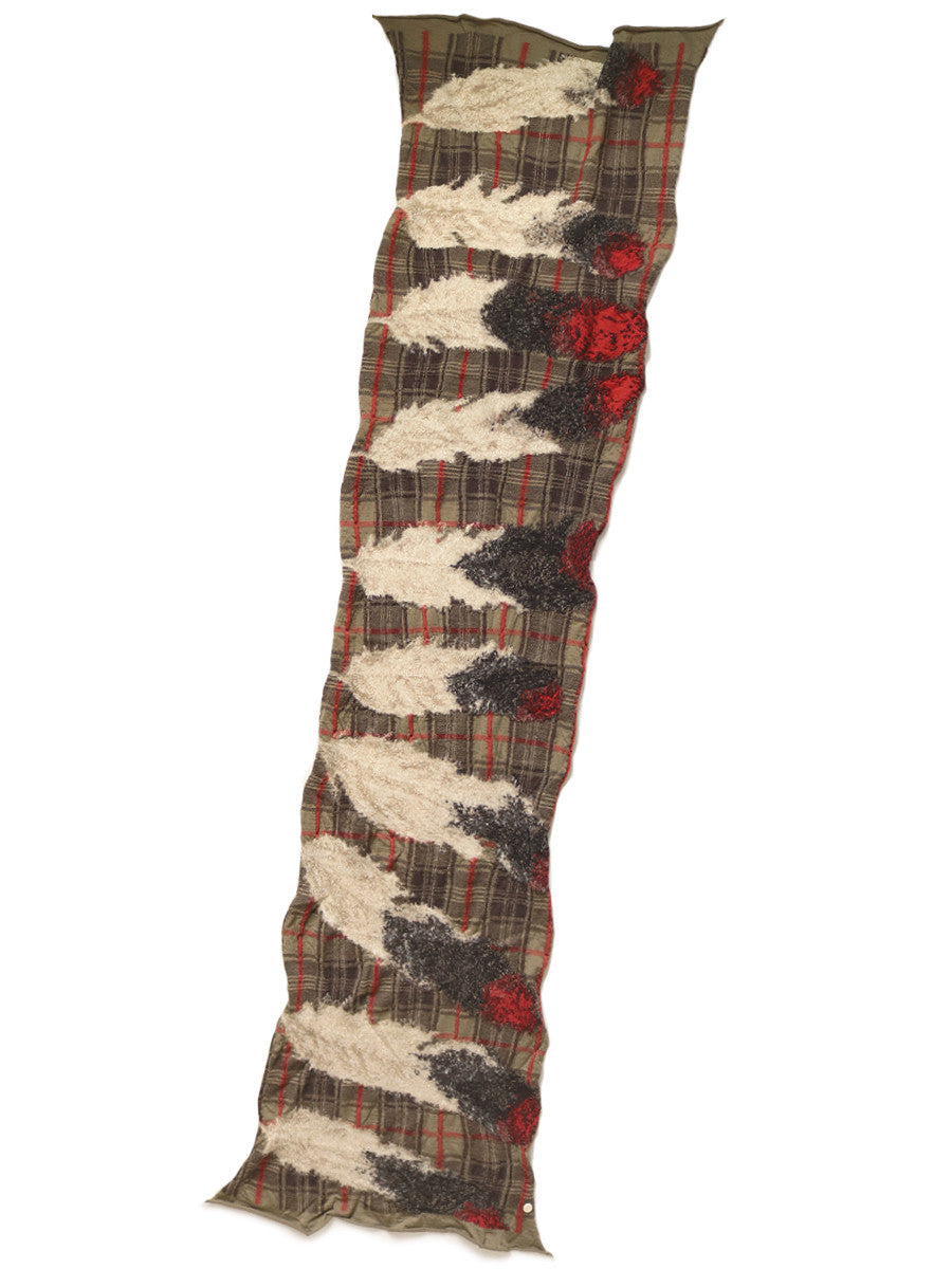 Kapital Compressed Wool Feather Tartan Scarf