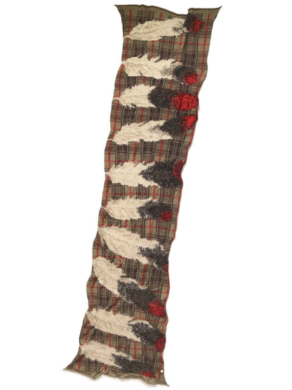 Kapital Compressed Wool Feather Tartan Scarf