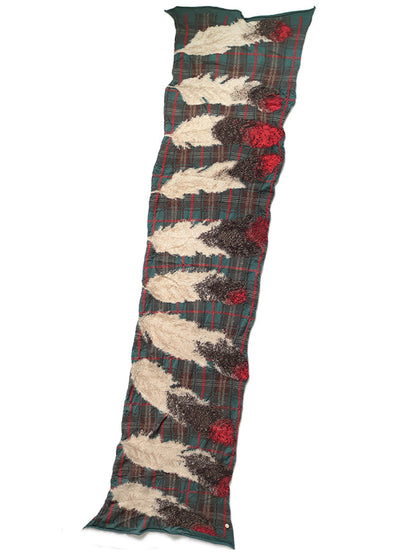 Kapital Compressed Wool Feather Tartan Scarf