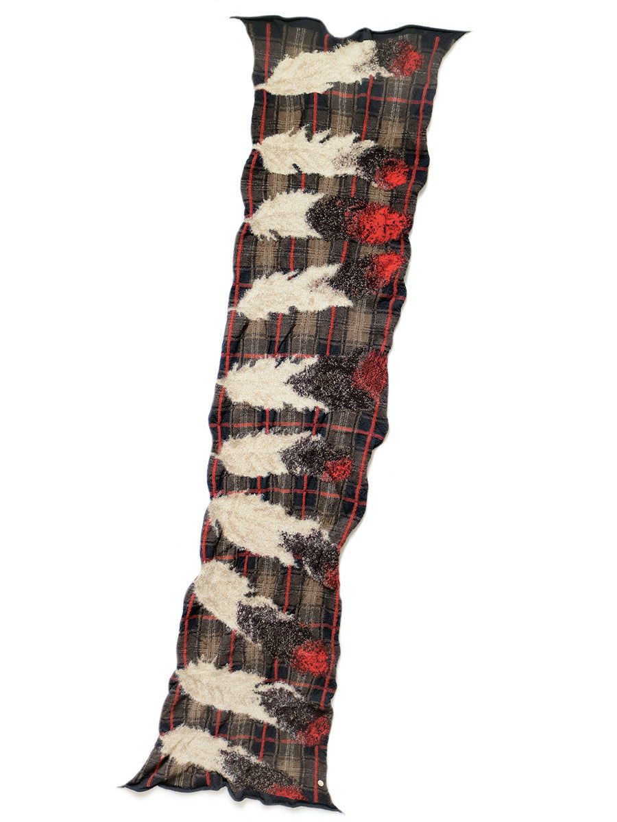 Kapital Compressed Wool Feather Tartan Scarf