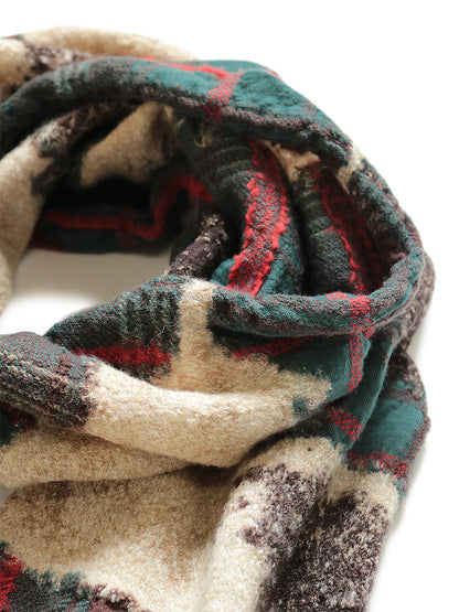 Kapital Compressed Wool Feather Tartan Scarf
