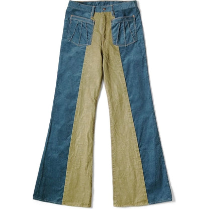 Kapital Corduroy x Denim 2 Tone Gypsy Flare Pants
