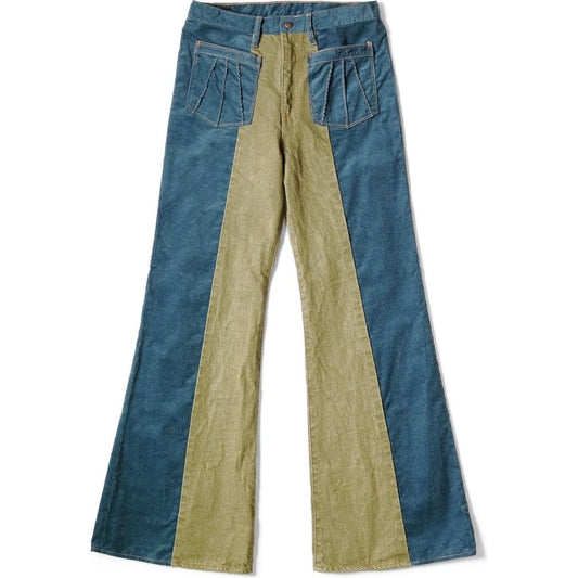 Kapital Corduroy x Denim 2 Tone Gypsy Flare Pants