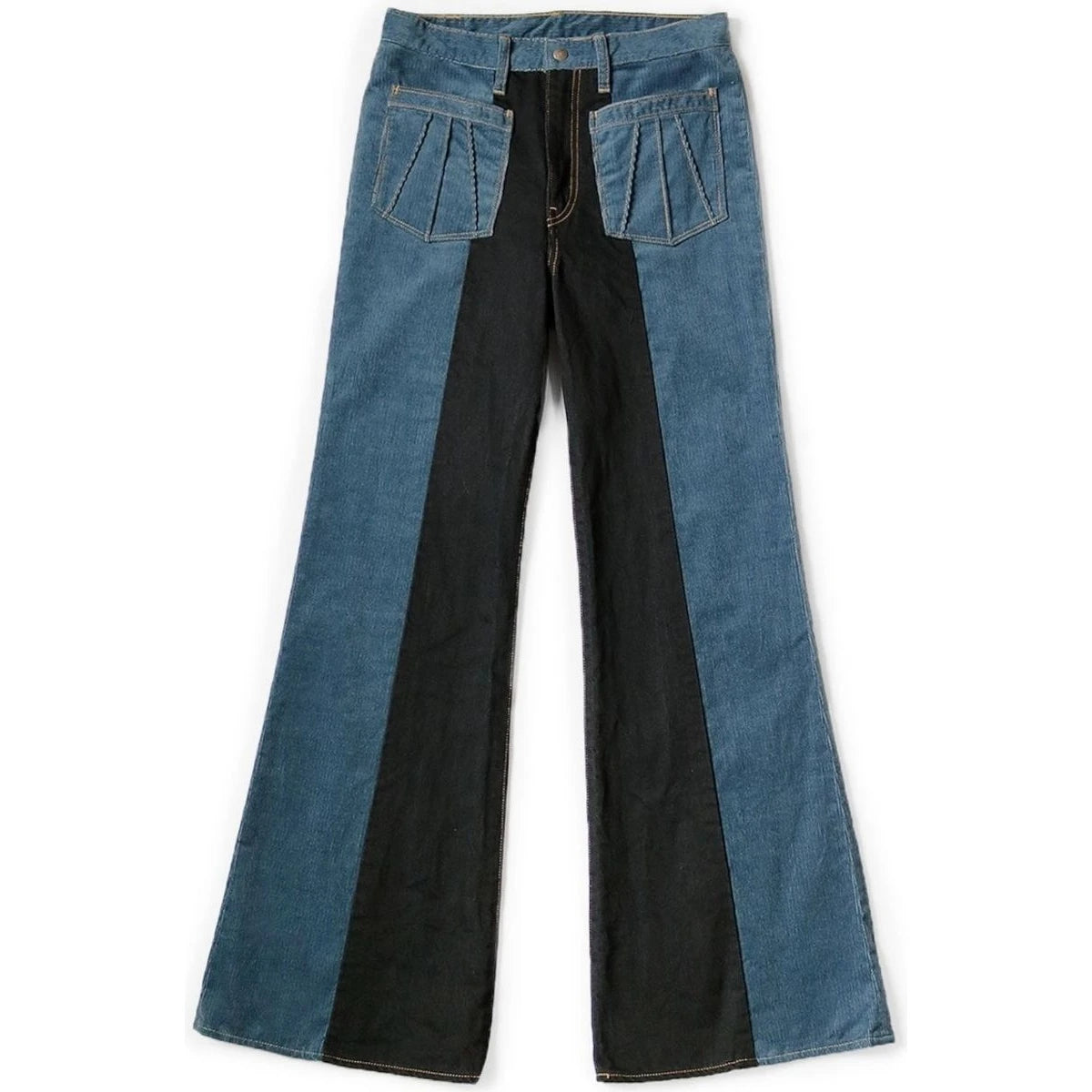 Kapital Corduroy x Denim 2 Tone Gypsy Flare Pants | COJP Gallery