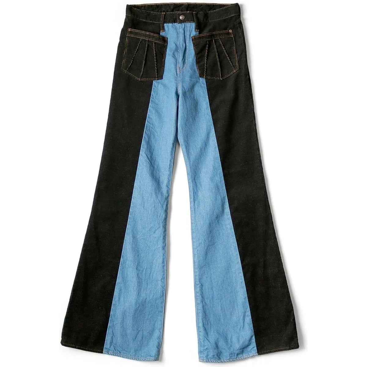 Kapital Corduroy x Denim 2 Tone Gypsy Flare Pants