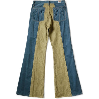 Kapital Corduroy x Denim 2 Tone Gypsy Flare Pants