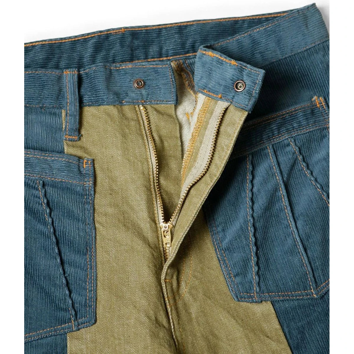 Kapital Corduroy x Denim 2 Tone Gypsy Flare Pants | COJP Gallery