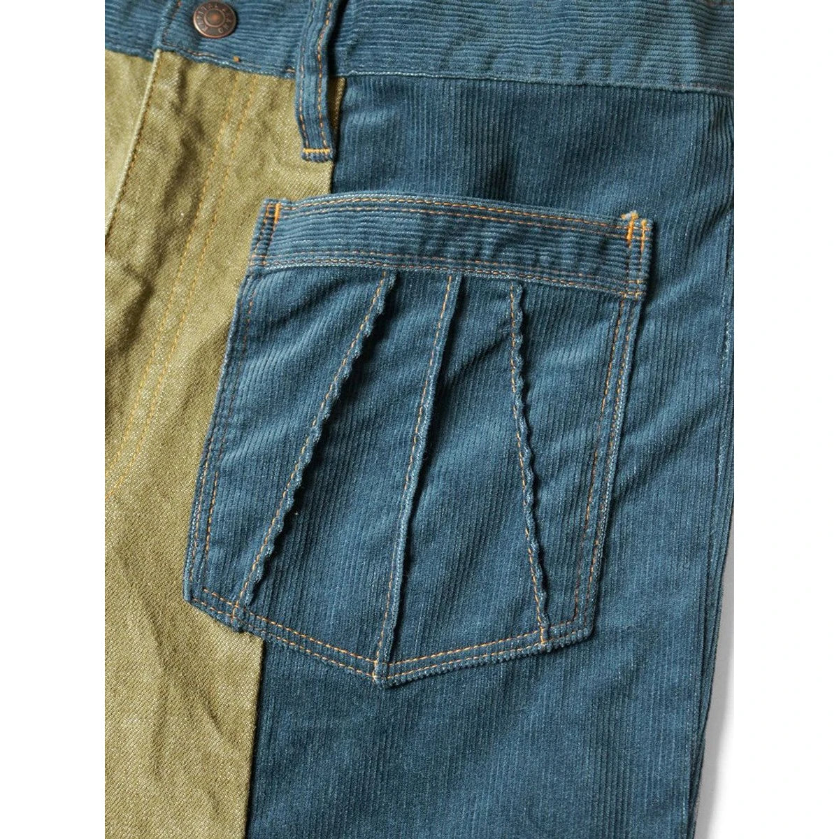 Kapital Corduroy x Denim 2 Tone Gypsy Flare Pants