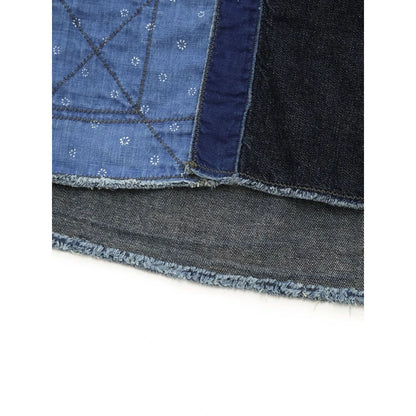 Kapital Cotton And Linen Idg Patchwork Band Collar Kathmandu Shirt