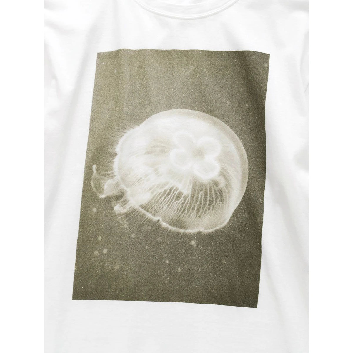 Kapital Cotton Crew Neck T Shirt (Monochrome Jellyfish Print)