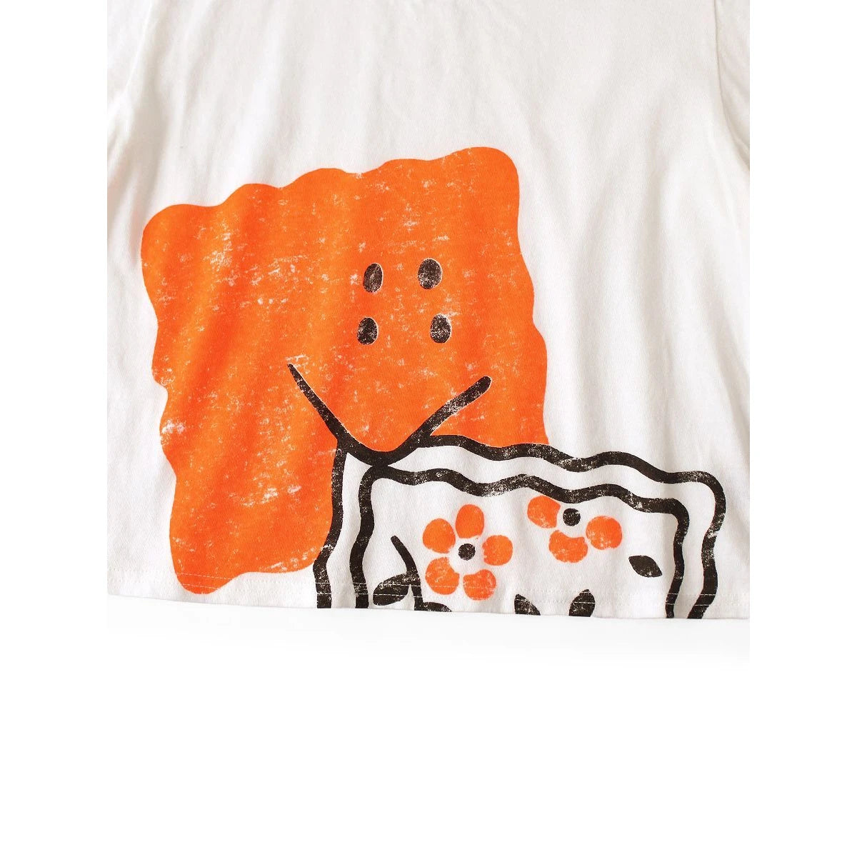 Kapital Cotton Cropped T Shirt (Giant Peckish Print)