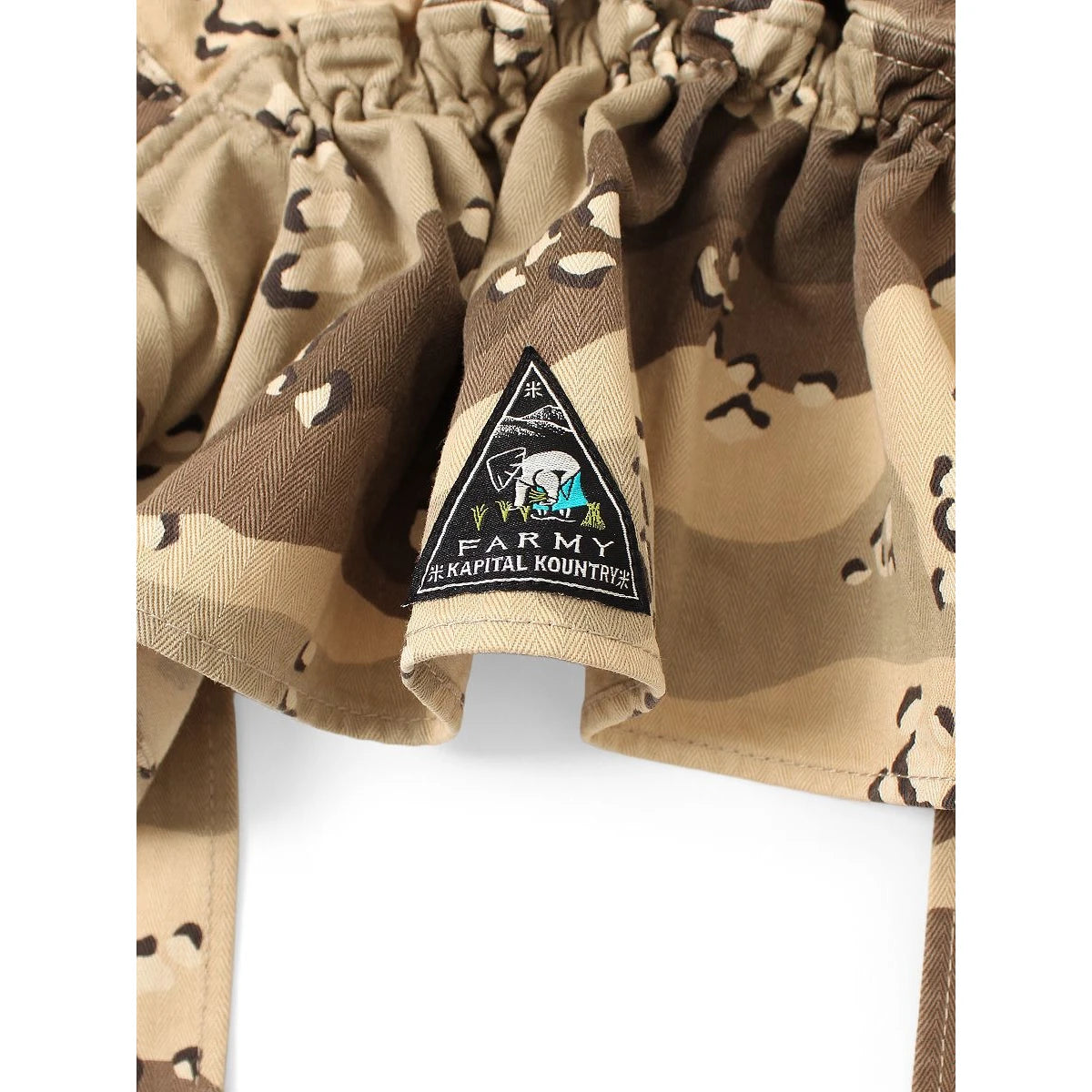 Kapital Cotton Herringbone Chocolate Chip Camo Pattern Farmy Hat