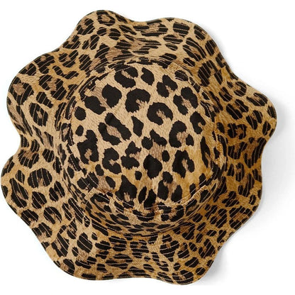 Kapital Cotton Herringbone Leopard Pattern Bucket Tulip Hat