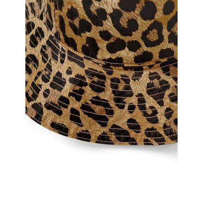Kapital Cotton Herringbone Leopard Pattern Bucket Tulip Hat
