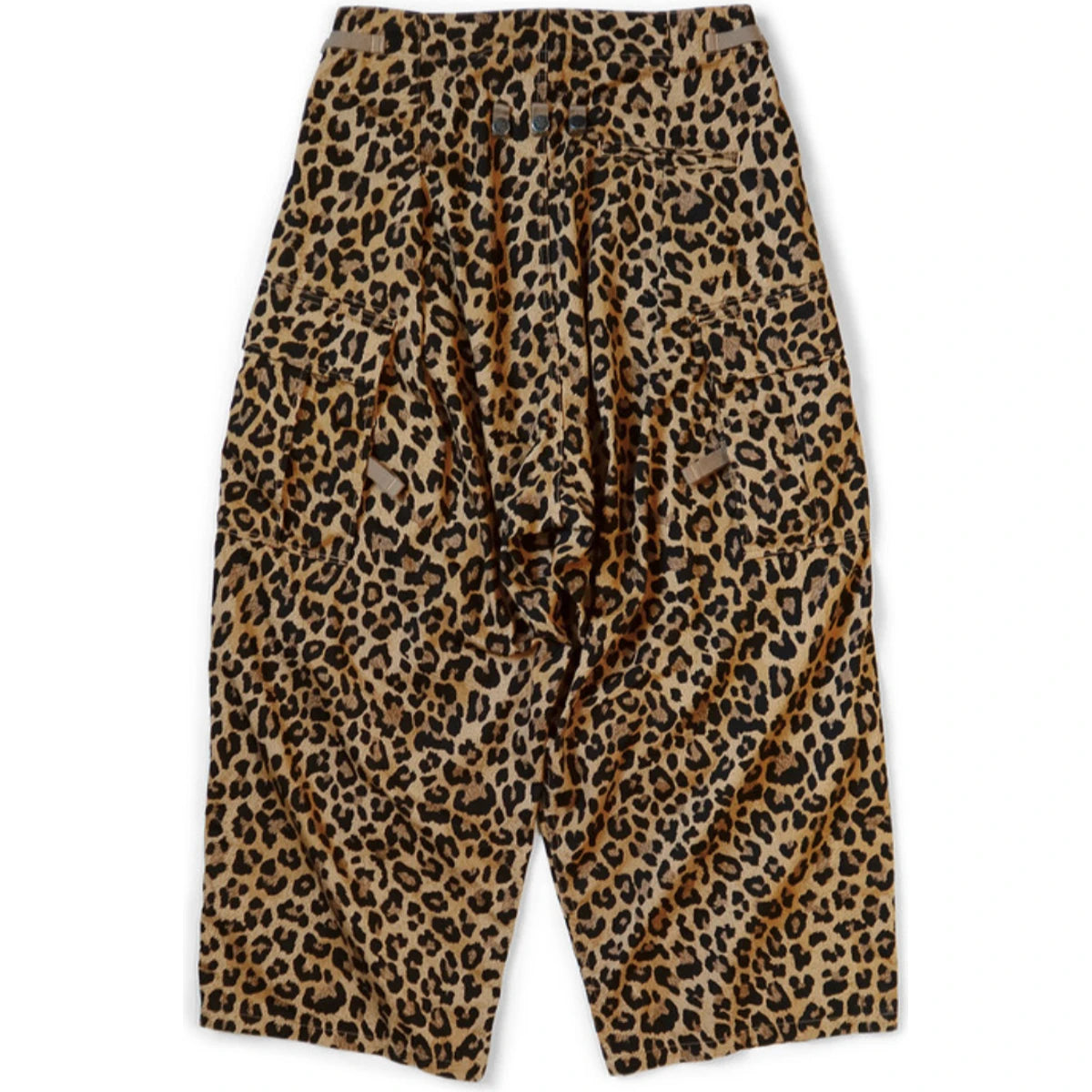 Kapital Cotton Herringbone Leopard Print Jumbo Cargo Pants