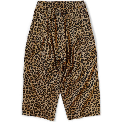 Kapital Cotton Herringbone Leopard Print Jumbo Cargo Pants