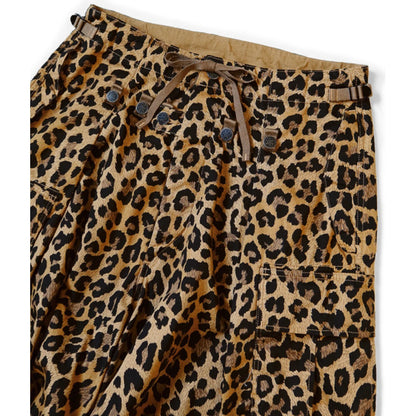 Kapital Cotton Herringbone Leopard Print Jumbo Cargo Pants