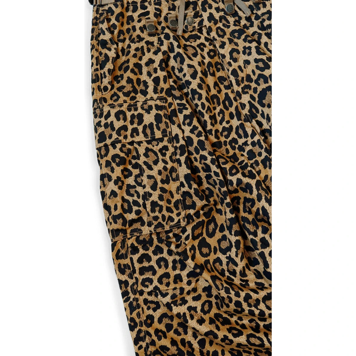 Kapital Cotton Herringbone Leopard Print Jumbo Cargo Pants