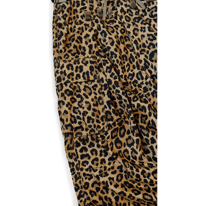 Kapital Cotton Herringbone Leopard Print Jumbo Cargo Pants