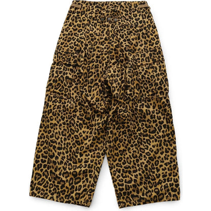 Kapital Cotton Herringbone Leopard Print Jumbo Cargo Pants