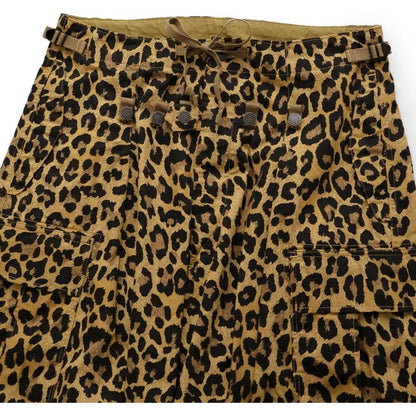 Kapital Cotton Herringbone Leopard Print Jumbo Cargo Pants