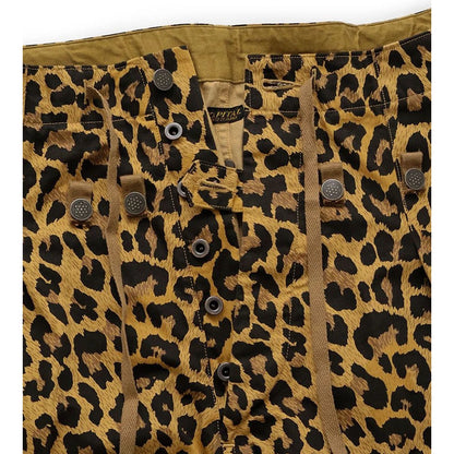 Kapital Cotton Herringbone Leopard Print Jumbo Cargo Pants