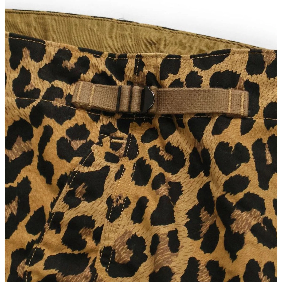 Kapital Cotton Herringbone Leopard Print Jumbo Cargo Pants