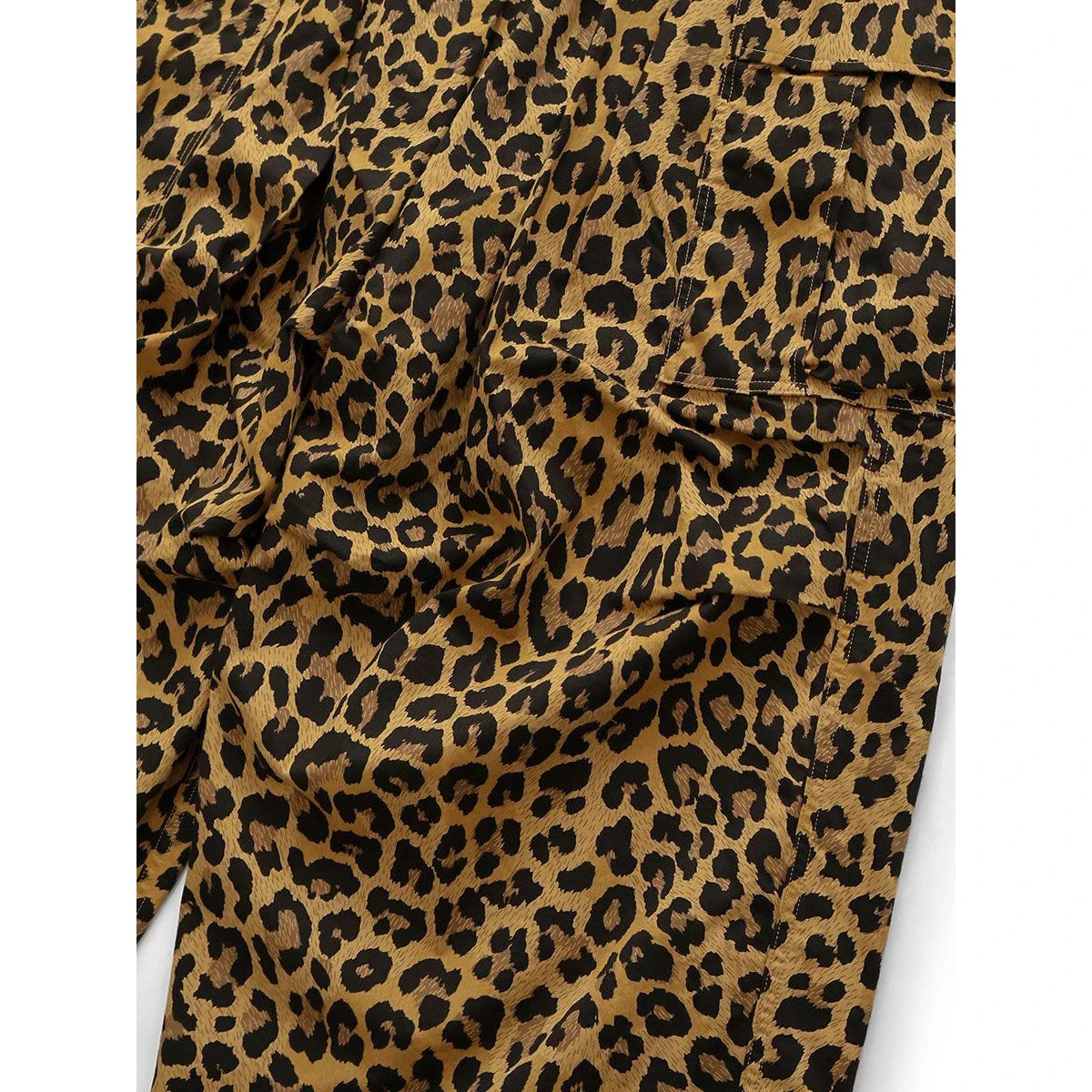 Kapital Cotton Herringbone Leopard Print Jumbo Cargo Pants