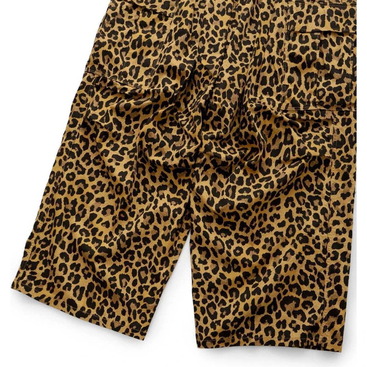 Kapital Cotton Herringbone Leopard Print Jumbo Cargo Pants