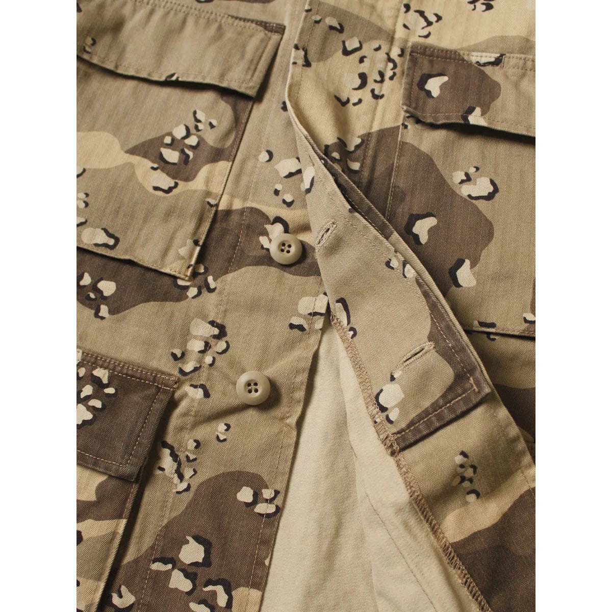 Kapital Cotton Herringbone Peckish Chocolate Chip Camo Army Jacket