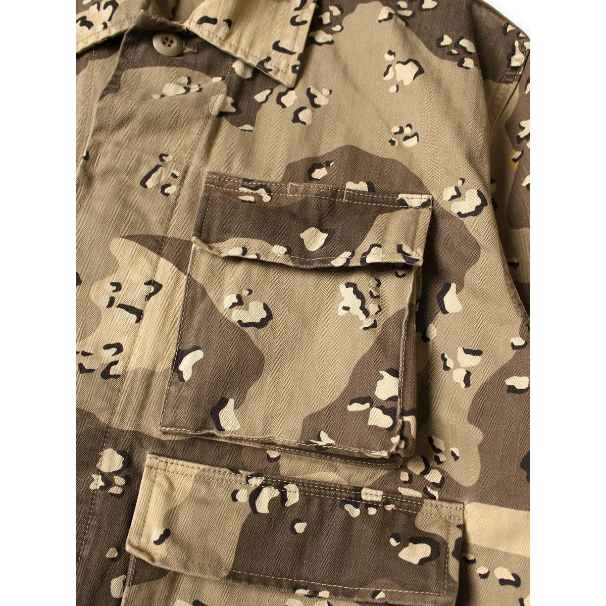 Kapital Cotton Herringbone Peckish Chocolate Chip Camo Army Jacket (Short)