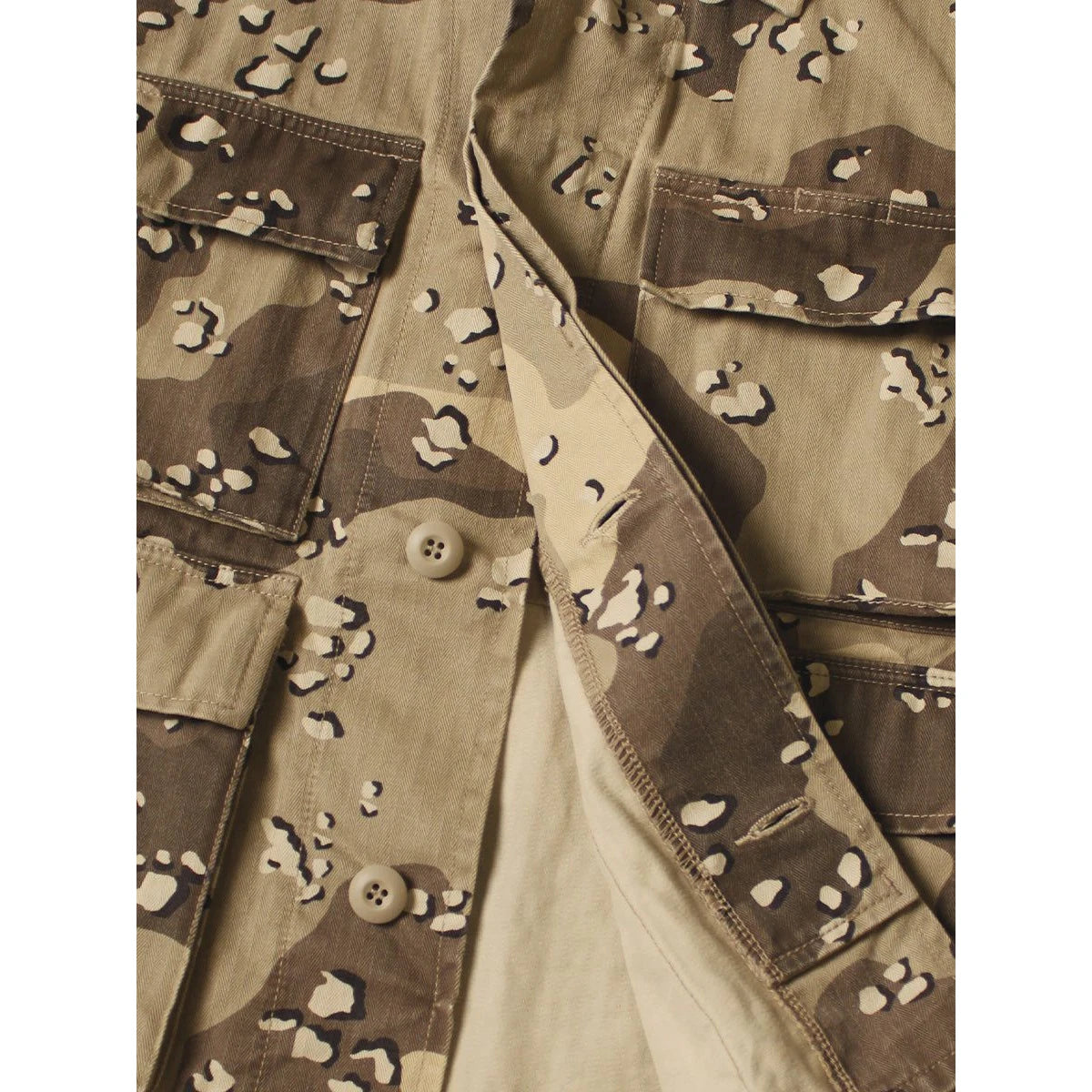 Kapital Cotton Herringbone Peckish Chocolate Chip Camo Army Jacket (Short)