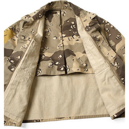 Kapital Cotton Herringbone Peckish Chocolate Chip Camo Army Jacket (Short)
