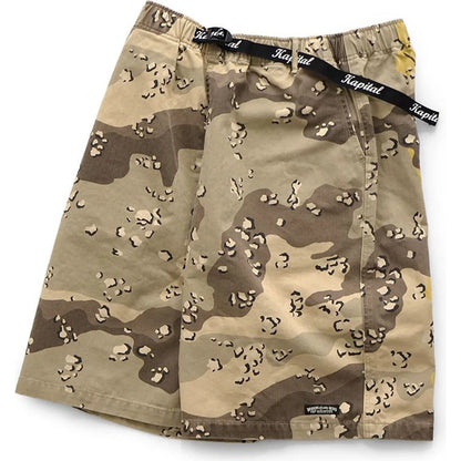 Kapital Cotton Herringbone Peckish Chocolate Chip Camo Easy Shorts
