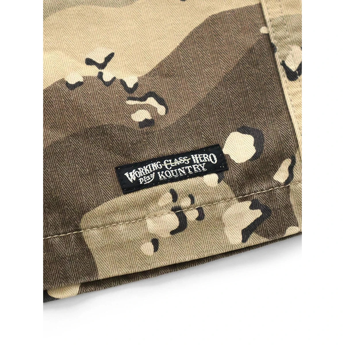 Kapital Cotton Herringbone Peckish Chocolate Chip Camo Easy Shorts