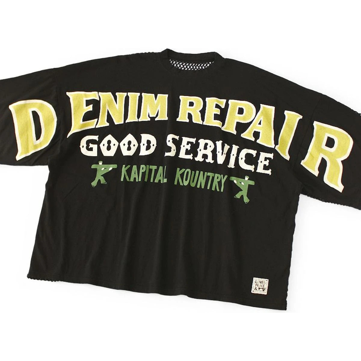 Kapital Cotton Katabira Huge Tee (Denim Repair Print)