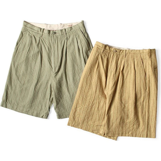 Kapital Cotton Linen Gibson Stripe Ivy Shorts